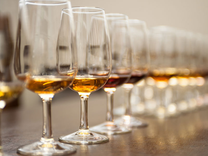 Glasses of Madeira Fortified Wine